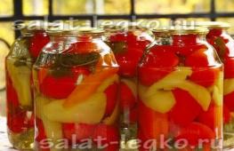 Рецепт вкусного ассорти из огурцов и помидоров на зиму